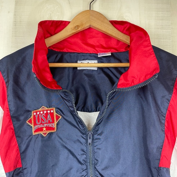 Vintage MacGregor Men’s Full Zip Nylon Track Jacket USA Athletics Patriotic XL - Picture 3 of 11